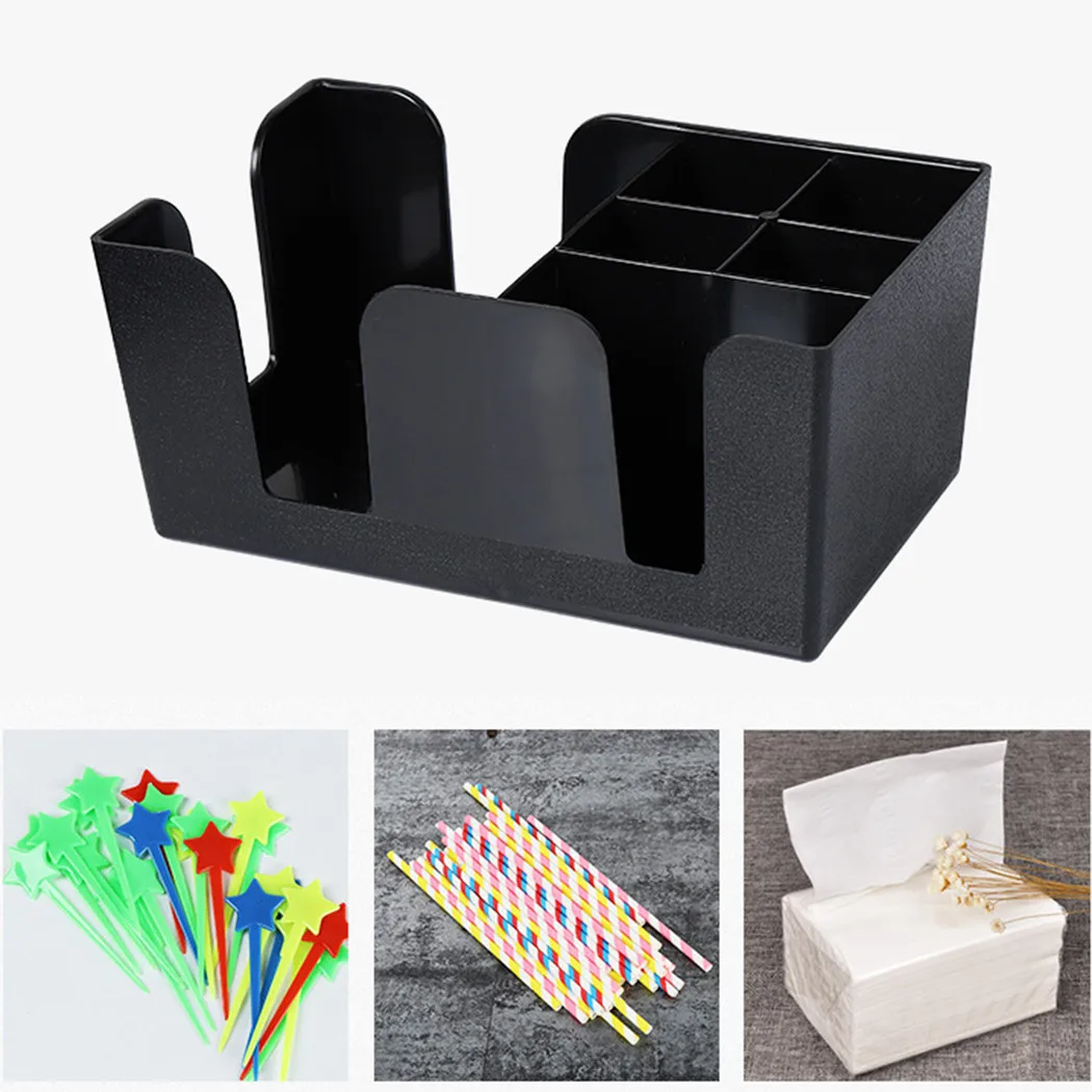 Hot Sale Black Pub Napkin Straw Storage Box Bar Sundries Tidy Organiser Storage Condiment Holder For Bar Stand Storage Tools
Hot Sale Black Pub Napkin Straw Storage Box Bar Sundries Tidy Organiser Storage Condiment Holder For Bar Stand Storage Tools