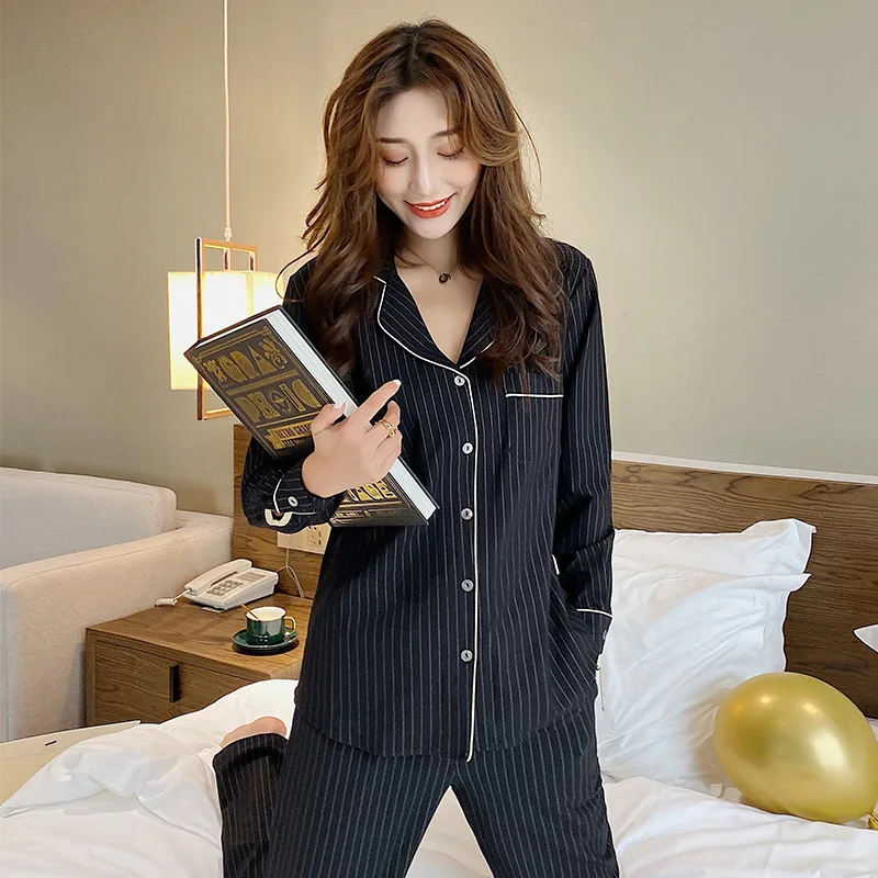 Пижама в римскую полоску Женская, хлопковая одежда для сна, комплект из двух предметов, домашний костюм для женщин, весна-осень-лето
Пижама в римскую полоску Женская, хлопковая одежда для сна, комплект из двух предметов, домашний костюм для женщин, весна-осень-лето