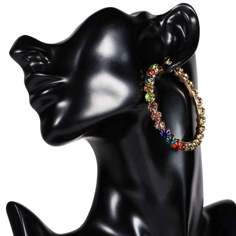 Blend Colour Hoop Women's jewelry Earrings plus Large Golden Crystal Exaggeration Round Rhinestone Shining Charm Girl Gift
Blend Colour Hoop Women's jewelry Earrings plus Large Golden Crystal Exaggeration Round Rhinestone Shining Charm Girl Gift