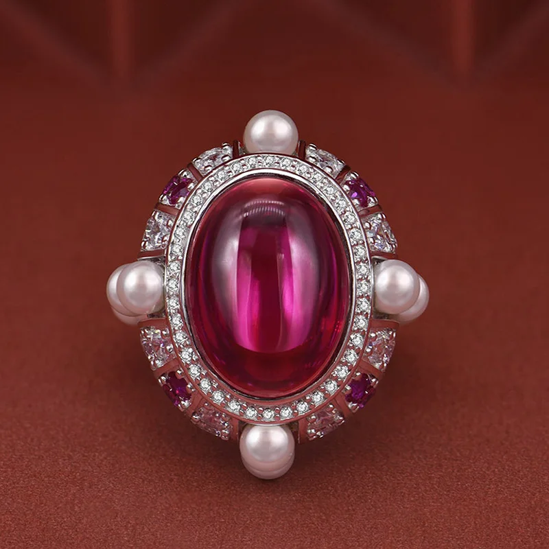 High Quality 100% Solid 925 Sterling Silver 13x18MM Ruby Pearl Gemstone Rings Wedding Anniversary Fine Jewelry Ring Gift
High Quality 100% Solid 925 Sterling Silver 13x18MM Ruby Pearl Gemstone Rings Wedding Anniversary Fine Jewelry Ring Gift