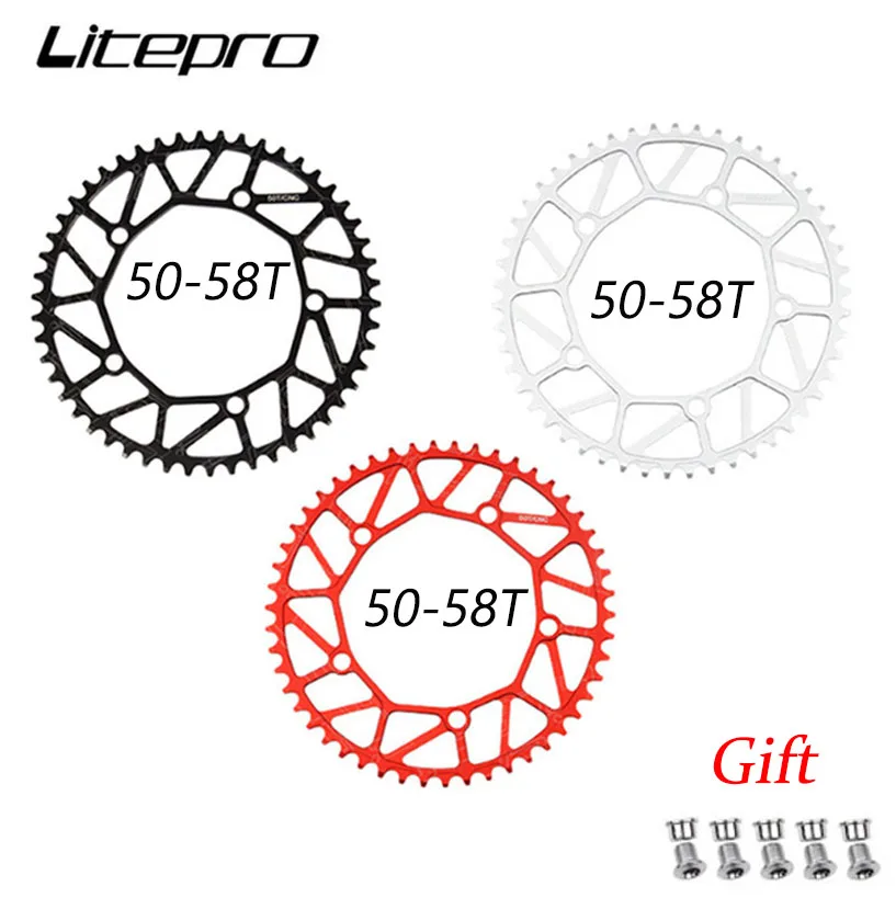 130mm BCD Folding Bicycle CNC Aluminum Chainring Hollow Sprocket 50/52/54/56/58T Chainring For 8 9 10 11 Speed 
130mm BCD Folding Bicycle CNC Aluminum Chainring Hollow Sprocket 50/52/54/56/58T Chainring For 8 9 10 11 Speed