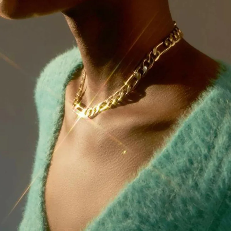 Creative Flat Chain Necklace Women Short Necklace Fashion Chokers Vintage Clavicle Chain Jewelry 2020
Creative Flat Chain Necklace Women Short Necklace Fashion Chokers Vintage Clavicle Chain Jewelry 2020
