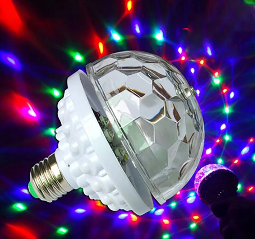 RGB LED DJ Stage Light Rotating Crystal Magic Ball RGB LED Stage Light Bulb E27 6W Lamp for Disco Party DJ Christmas Effect
RGB LED DJ Stage Light Rotating Crystal Magic Ball RGB LED Stage Light Bulb E27 6W Lamp for Disco Party DJ Christmas Effect