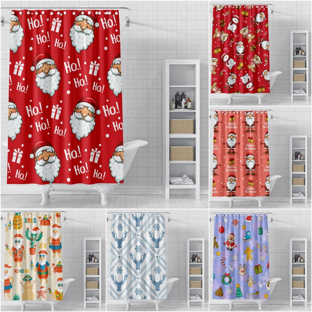 Merry Christmas Shower Curtain Waterproof Mildew Proof Bathroom Curtain Solid Fabric Shower Curtain Toilet Door Curtain Hooks
Merry Christmas Shower Curtain Waterproof Mildew Proof Bathroom Curtain Solid Fabric Shower Curtain Toilet Door Curtain Hooks