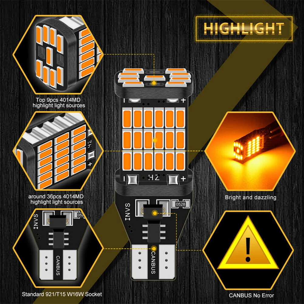 4 PCS Car Reverse Lights Canbus No Error Free Backup Bulbs T15 T10 921 12V 6W 1200lm Amber LED Lamps Car Products Accessories
4 PCS Car Reverse Lights Canbus No Error Free Backup Bulbs T15 T10 921 12V 6W 1200lm Amber LED Lamps Car Products Accessories