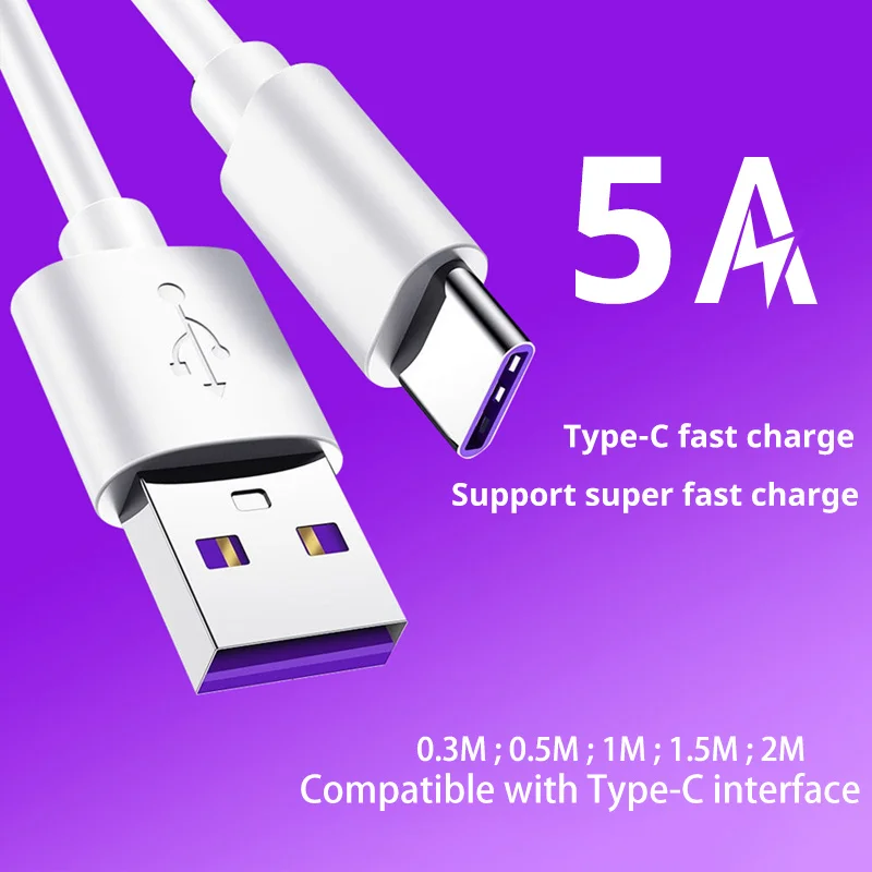 5A 1m 1.5m 2m USB C Cable Supercharge USB Type C Cable for Huawei p20 P30 Mate Quick Charging Fast Charger Cable for Honor V10
5A 1m 1.5m 2m USB C Cable Supercharge USB Type C Cable for Huawei p20 P30 Mate Quick Charging Fast Charger Cable for Honor V10