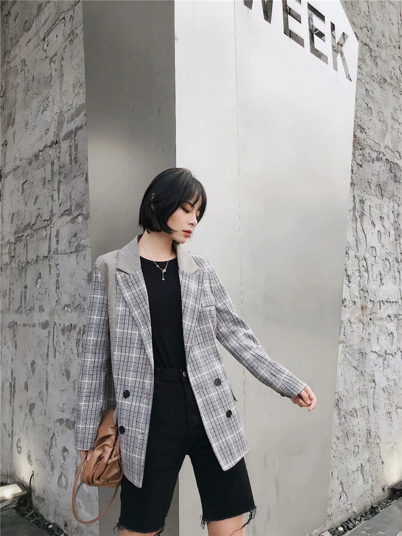 TMODA671 Za 2021 Women's Plaid Patchwork Office Lady Blazers Coat Women Notched Collar Long Sleeve Chic Outerwear Chaqueta
TMODA671 Za 2021 Women's Plaid Patchwork Office Lady Blazers Coat Women Notched Collar Long Sleeve Chic Outerwear Chaqueta