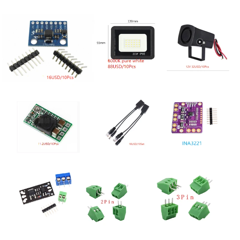 10Pcs MPU 6050 +Flood Light (20W)+12V Siren+DC-DC Converter+10Set PoE Adapter Kit+INA3221+30Pcs LR7843 Mosfet Switch Module
10Pcs MPU 6050 +Flood Light (20W)+12V Siren+DC-DC Converter+10Set PoE Adapter Kit+INA3221+30Pcs LR7843 Mosfet Switch Module
