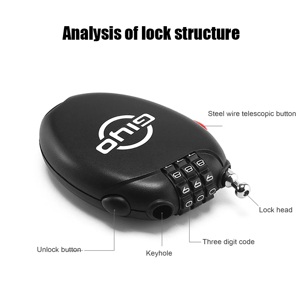 Retractable 3 Digit Combination Lock Combination Password Safety Cable Lock 2 Feet Steel Wire Cable Lock for Bike 
Retractable 3 Digit Combination Lock Combination Password Safety Cable Lock 2 Feet Steel Wire Cable Lock for Bike