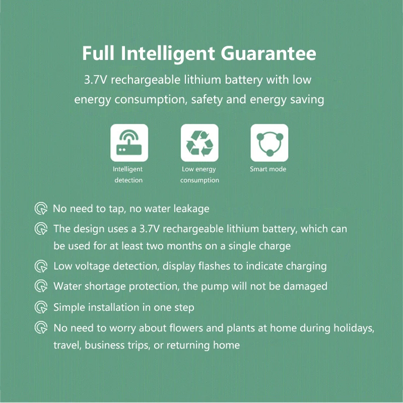 Smart Garden Watering Irrigation System Automatic Watering Kit Intelligent Drip Sprinkler Control Timer Drip Irrigation Device
Smart Garden Watering Irrigation System Automatic Watering Kit Intelligent Drip Sprinkler Control Timer Drip Irrigation Device