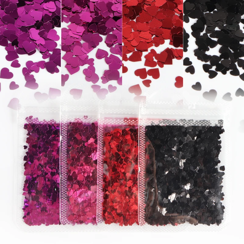 4 Pcs Sweet Love Heart Hot Pink Nail Sequins Mix Size Glitter Flakes Set For DIY Romantic Valentines Polish Nail Art Decorations
4 Pcs Sweet Love Heart Hot Pink Nail Sequins Mix Size Glitter Flakes Set For DIY Romantic Valentines Polish Nail Art Decorations