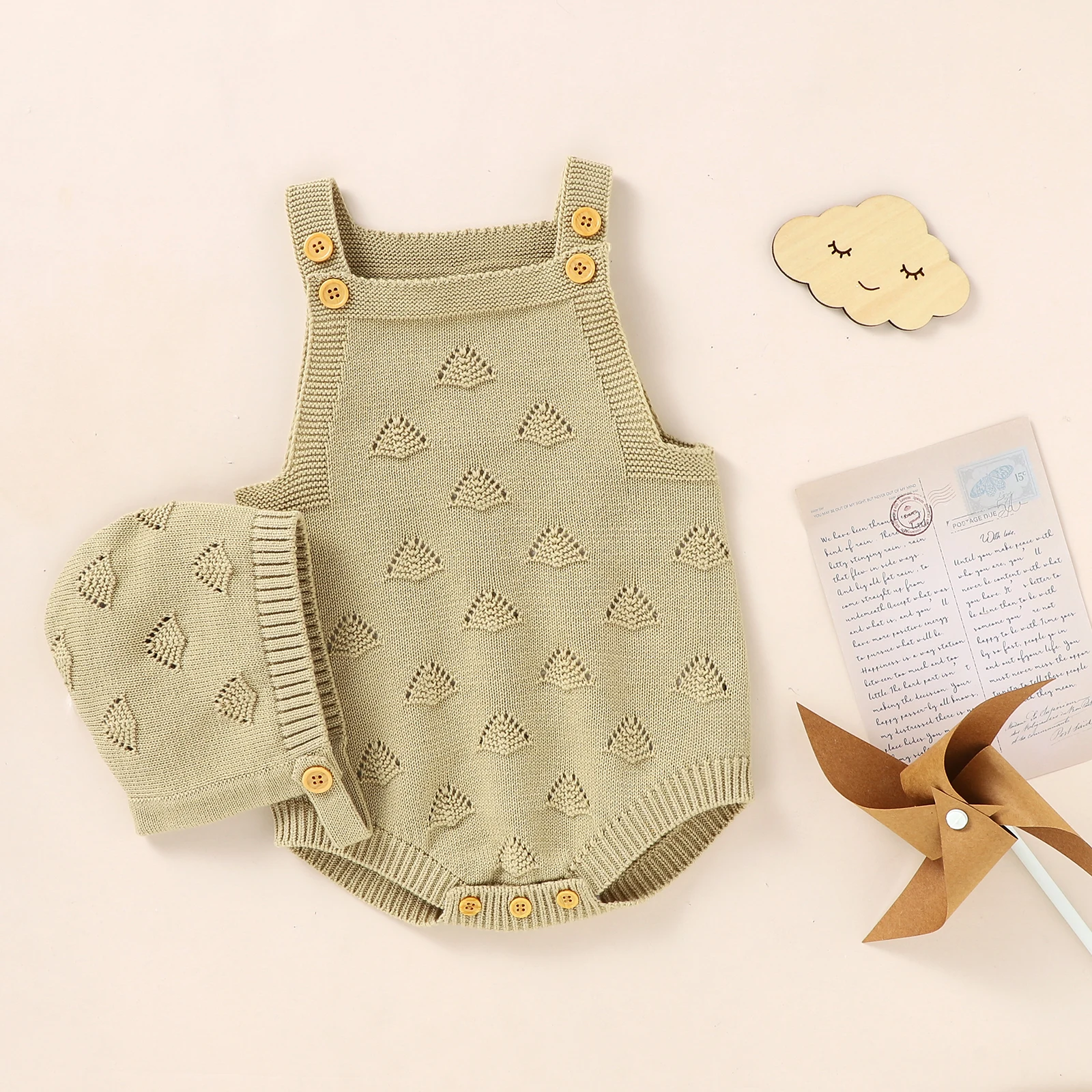 Baby Cotton Bodysuits Hats Clothes Sets Autumn Solid Knitted Newborn Boys Girls Sleeveless Strap Jumpsuits Outfits 0-18m Sweater
Baby Cotton Bodysuits Hats Clothes Sets Autumn Solid Knitted Newborn Boys Girls Sleeveless Strap Jumpsuits Outfits 0-18m Sweater