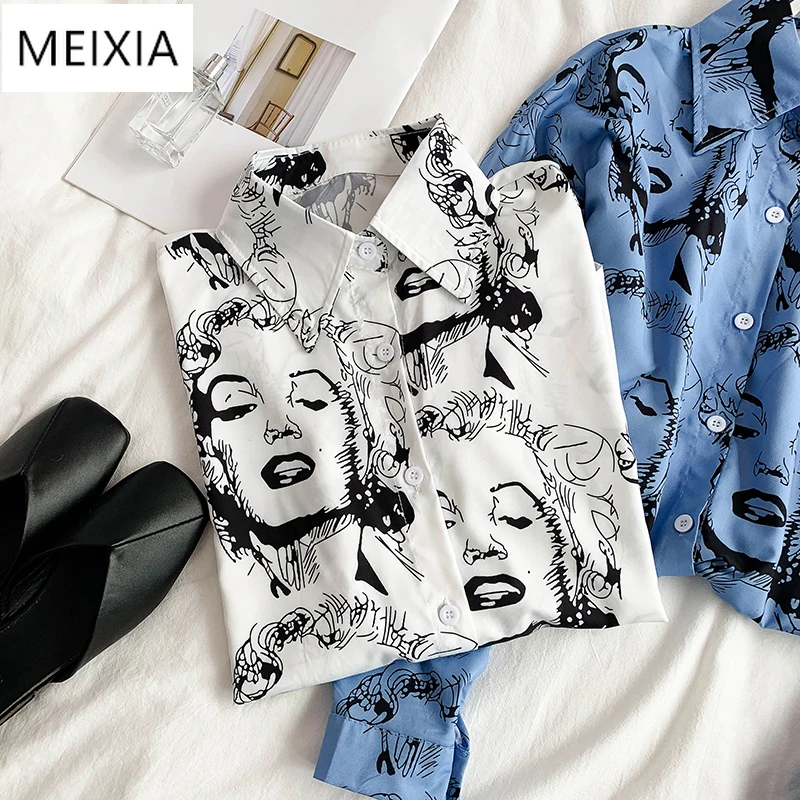 MEIXIA Womens Character Shirts Cartoon Print Long-sleeved European Chic Blouse Student Casual Woman Shirts Female Tops
MEIXIA Womens Character Shirts Cartoon Print Long-sleeved European Chic Blouse Student Casual Woman Shirts Female Tops