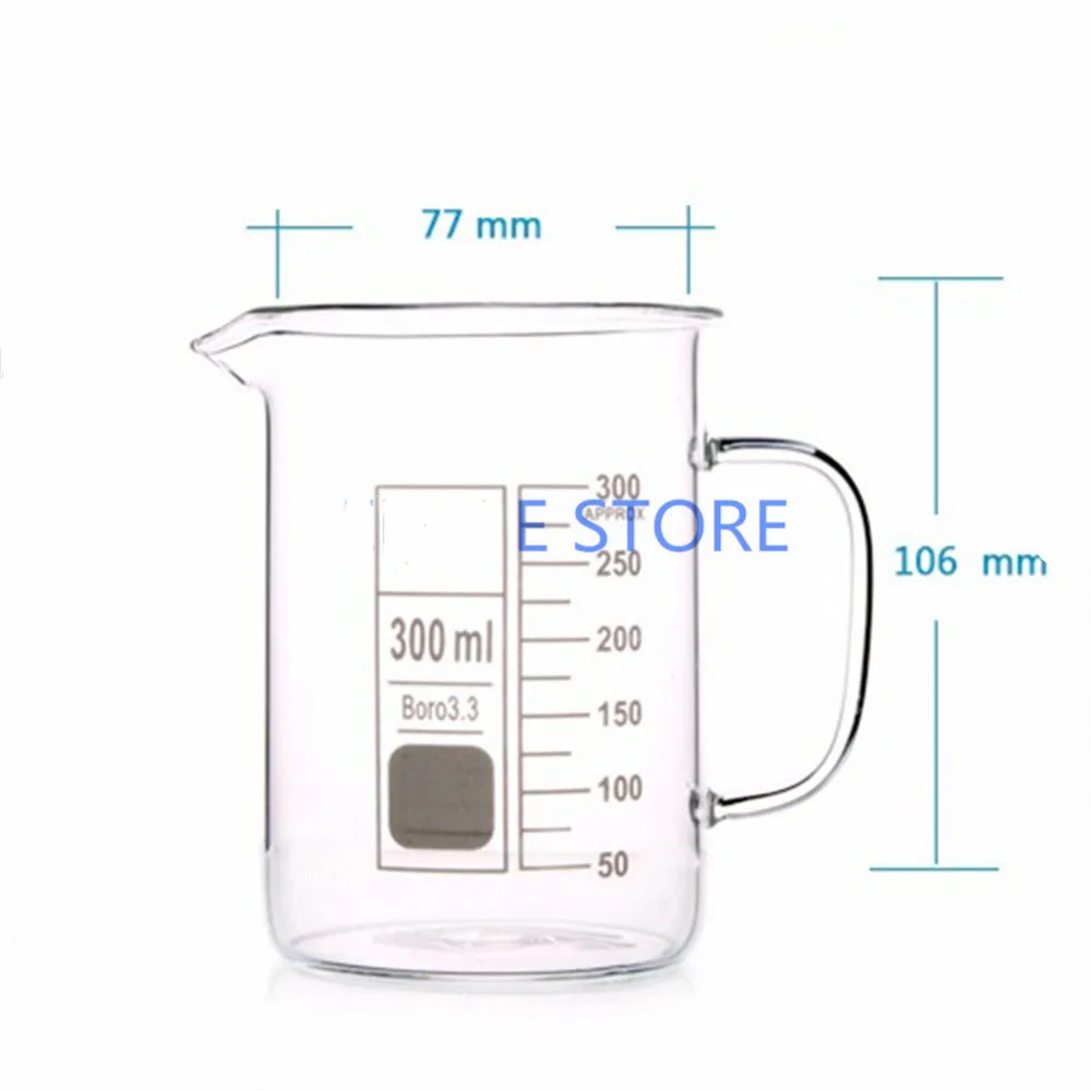300mL Glass Beaker with Handle New Chemical Lab Glassware Borosilicate Glass 3.3
300mL Glass Beaker with Handle New Chemical Lab Glassware Borosilicate Glass 3.3