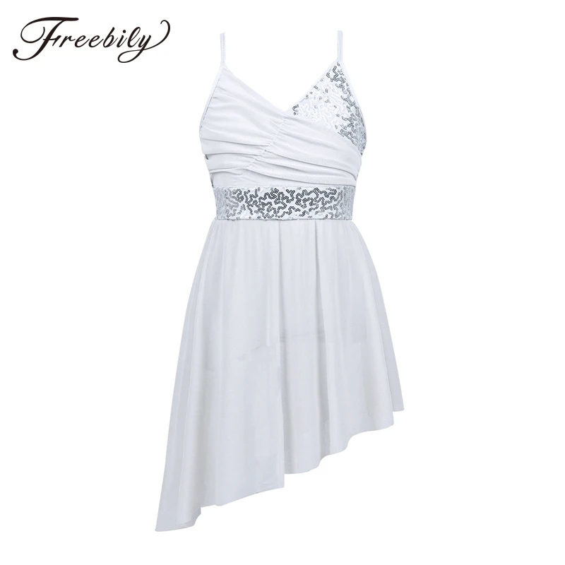 Kids Teens Dancewear V-Neck Sequined Irregular Hem Gymnastics Leotard Girls Ballet Dress Contemporary Lyrical Dance Costumes
Kids Teens Dancewear V-Neck Sequined Irregular Hem Gymnastics Leotard Girls Ballet Dress Contemporary Lyrical Dance Costumes