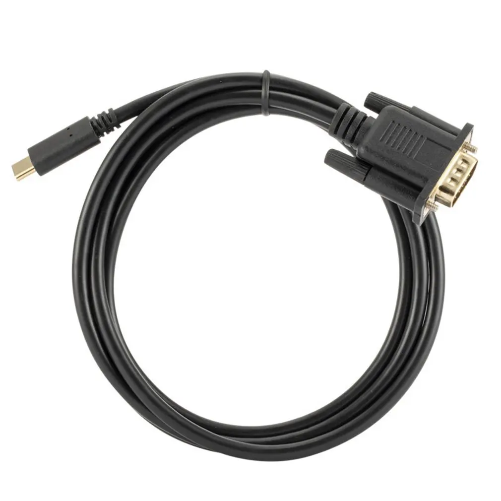 

Type-c To VGA Adapter Data Cable1.8m 1080P High-definition Cable Clear Conversion Durable Adapter Cable
