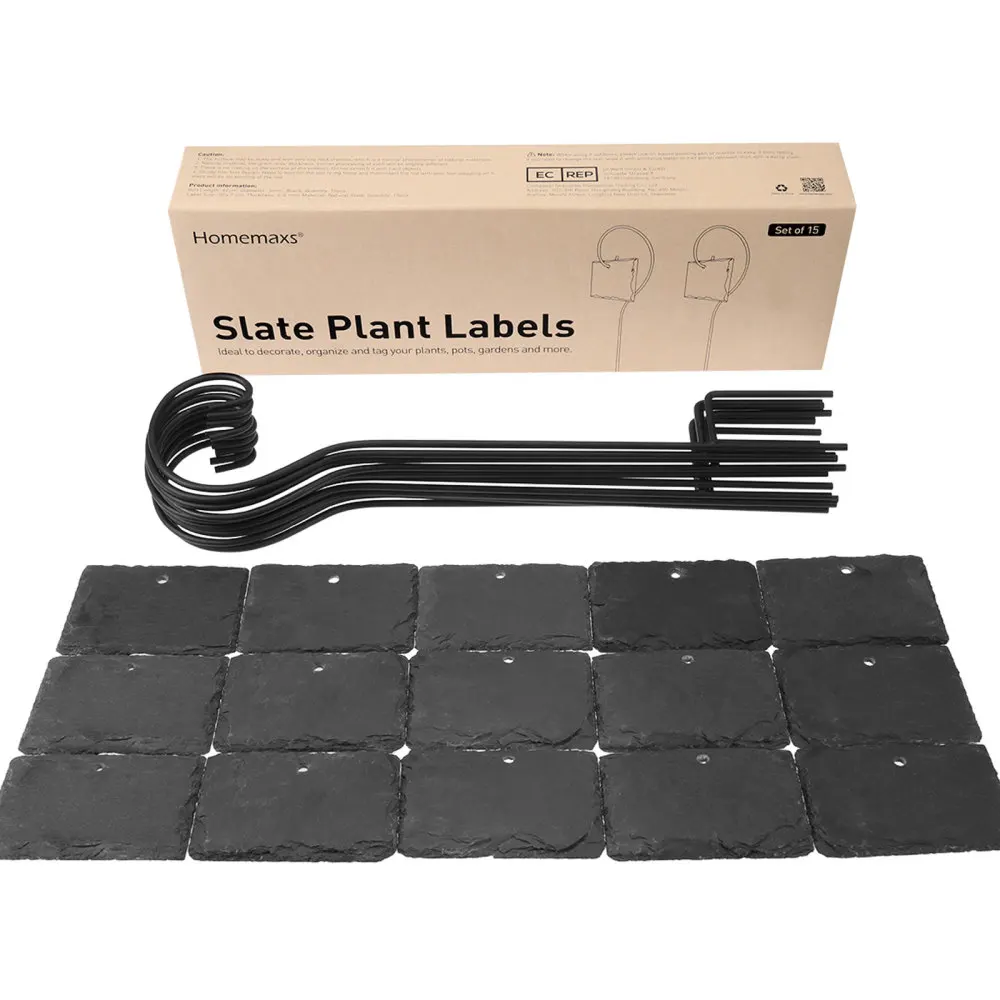 HOMEMAXS 15pcs/pack Slate Plant Labels with Stakes Planting Sign Flower Tags Rods for Greenhouse Backyard Garden Farm (Black)
HOMEMAXS 15pcs/pack Slate Plant Labels with Stakes Planting Sign Flower Tags Rods for Greenhouse Backyard Garden Farm (Black)
