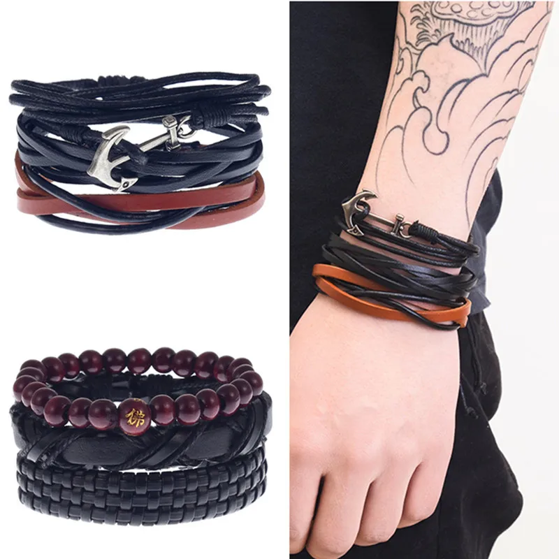 Rose sisi European and American style pulsera cuero hombre alloy anchor wrist bracelets for men jewelry multilayer set
Rose sisi European and American style pulsera cuero hombre alloy anchor wrist bracelets for men jewelry multilayer set