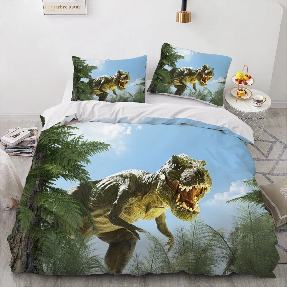 Bedding Sets 3D Custom Duvet Quilt Cover Set Comforter Bed Linen Pillowcase King Queen Full Double Animal Dinosaur Home Texitle | Дом и сад