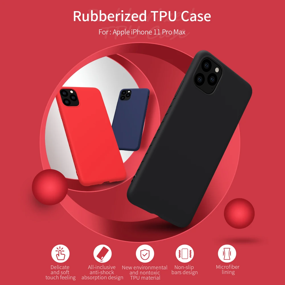 For iPhone 11 Pro Max Case NILLKIN Rubberized TPU Nontoxic Shockproof Back Cover Protector Phone Case For iPhone 11 Pro Max
For iPhone 11 Pro Max Case NILLKIN Rubberized TPU Nontoxic Shockproof Back Cover Protector Phone Case For iPhone 11 Pro Max