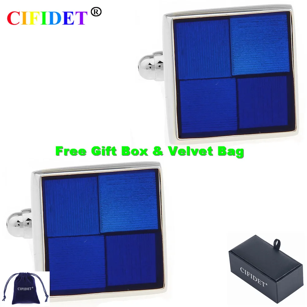 Запонки CIFIDET с рисунком, синие матовые эмалированные запонки для рубашек с бархатной сумкой и подарочной коробкой, ювелирные аксессуары, по... 
Запонки CIFIDET с рисунком, синие матовые эмалированные запонки для рубашек с бархатной сумкой и подарочной коробкой, ювелирные аксессуары, по...