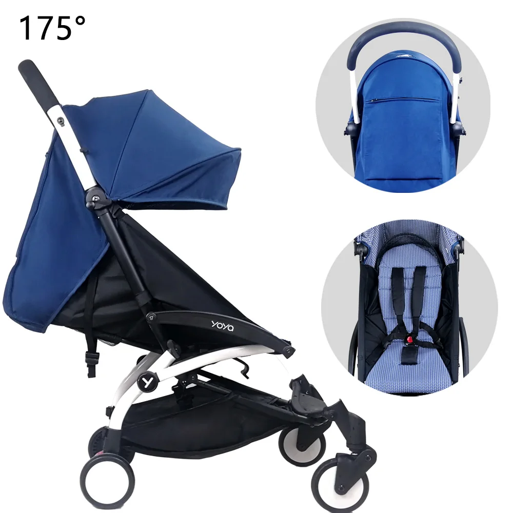 

175 Degrees Hood & Mattress For Babyzen Yoyo Yoya Original Canopy Cover Fabric With Back Zipper Pocket Baby Stroller Accessories