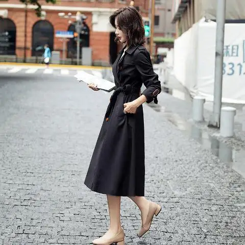 2021 Spring Autumn Trench Coat for Women Double Breasted A-Line Solid Windbreaker New Office Lady High Quality Outerwear D185
2021 Spring Autumn Trench Coat for Women Double Breasted A-Line Solid Windbreaker New Office Lady High Quality Outerwear D185