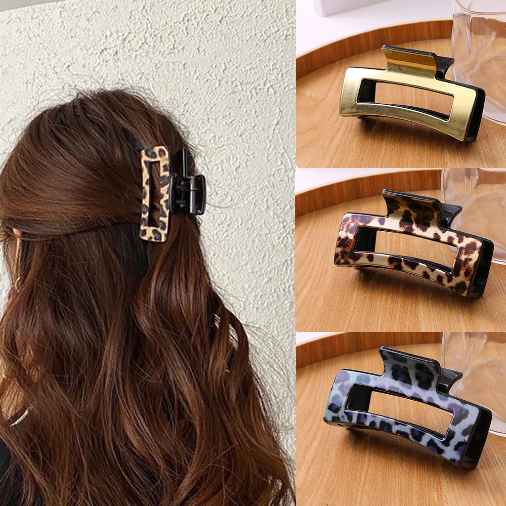 New Korean Leopard Print Large Claw Hairpin Female Acrylic Geometric Hollow Square Hairpin Headdress For Women Hair Accessories
New Korean Leopard Print Large Claw Hairpin Female Acrylic Geometric Hollow Square Hairpin Headdress For Women Hair Accessories
