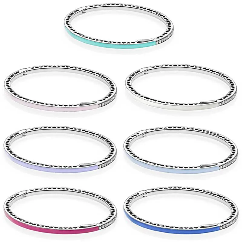 925 Sterling Silver Bangle Enamel Radiant Hearts With Cubic Zirconia Bracelet Fit Women Bead Charm Pandora Jewelry
925 Sterling Silver Bangle Enamel Radiant Hearts With Cubic Zirconia Bracelet Fit Women Bead Charm Pandora Jewelry