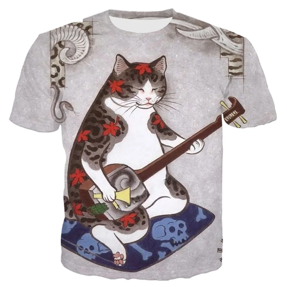 Футболка мужская с 3D-принтом японского тату-самурая, летняя 
Футболка мужская с 3D-принтом японского тату-самурая, летняя