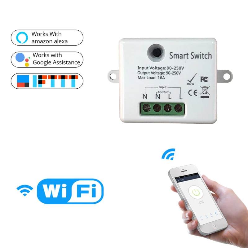 Tuya 16A Mini Smart Wifi DIY Switch Supports Smart Home Automation Module Works With Alexa Google Home Smart Life App
Tuya 16A Mini Smart Wifi DIY Switch Supports Smart Home Automation Module Works With Alexa Google Home Smart Life App