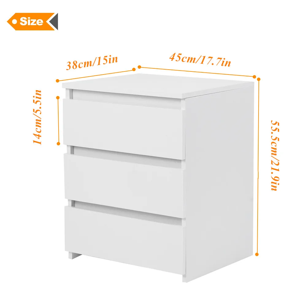 3 Drawers Modern Bedside Night Table Cabinet Nightstand Bedroom Furniture DIY Home Storage Decoration
3 Drawers Modern Bedside Night Table Cabinet Nightstand Bedroom Furniture DIY Home Storage Decoration