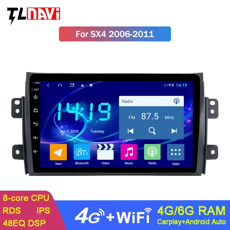 4G LTE 6G + 128G Android 10 автомобильное радио мультимедийный плеер для SX4 2006-2013 Suzuki GPS