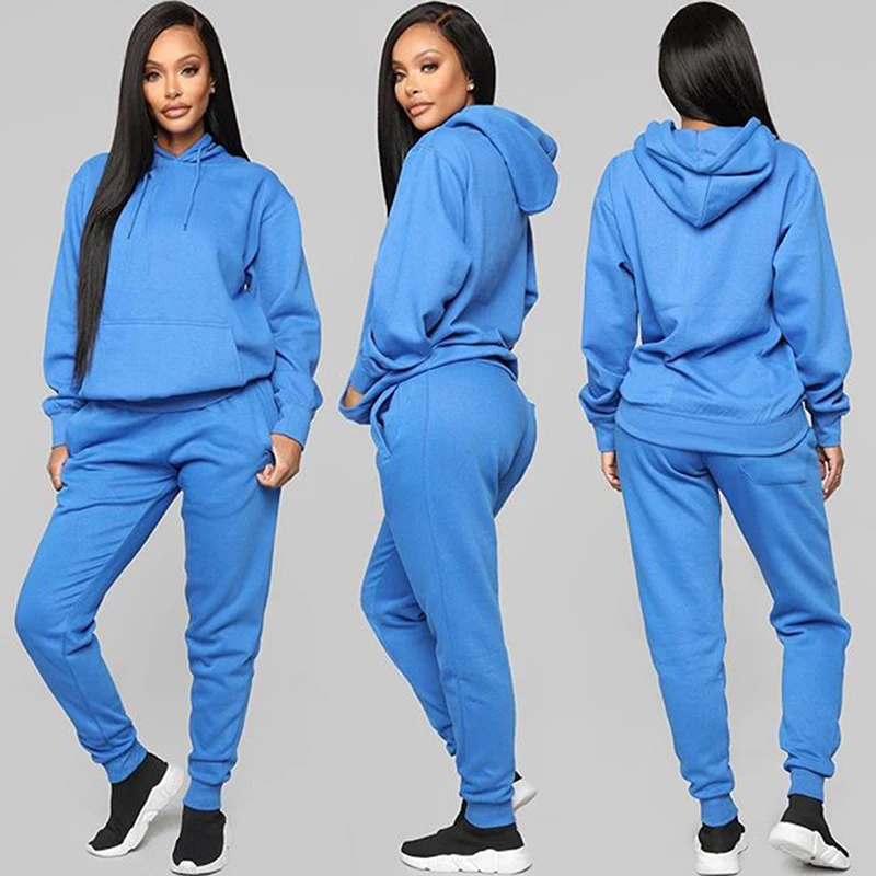 Spring Fashion Women Sportwear Sets Casual Solid Color Hooded sweatshirt+pants Two Piece Set Women Caual Loose Sets
Spring Fashion Women Sportwear Sets Casual Solid Color Hooded sweatshirt+pants Two Piece Set Women Caual Loose Sets