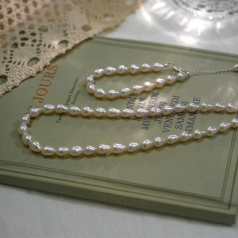 ASHIQI Natural Baroque Pearls Jewelry Set Necklaces Bracelet Sets with 925 Sterling Silver Button for Women
ASHIQI Natural Baroque Pearls Jewelry Set Necklaces Bracelet Sets with 925 Sterling Silver Button for Women