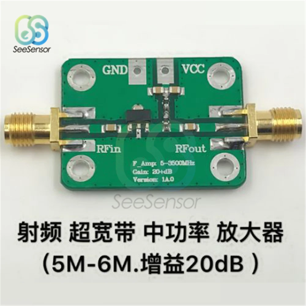 5-6000MHz RF Wideband Amplifier Broadband Module Receiver 20dB Low-noise LNA
5-6000MHz RF Wideband Amplifier Broadband Module Receiver 20dB Low-noise LNA