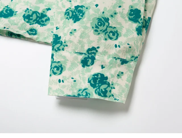 Women Green Rose Printed Shirt Turn-down Collar Single Breasted Long Sleeve Ladies Casual Blouse
Women Green Rose Printed Shirt Turn-down Collar Single Breasted Long Sleeve Ladies Casual Blouse