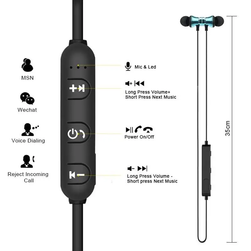 Magnetic Wireless Bluetooth-compatible Earphone XT11 Music Neckband Sport Earbuds Earphone With Mic For iPhone Samsung Xiaomi
Magnetic Wireless Bluetooth-compatible Earphone XT11 Music Neckband Sport Earbuds Earphone With Mic For iPhone Samsung Xiaomi