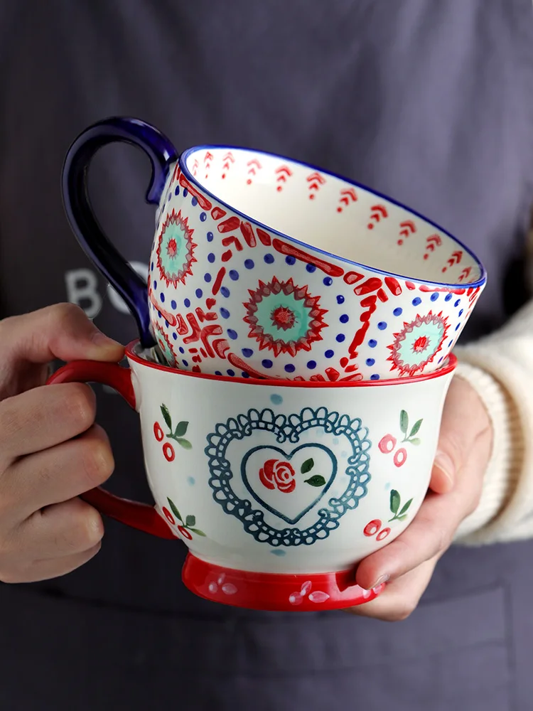 Home Japanese-style large capacity cute creative ceramic mug oatmeal breakfast cereal with handle Mark coffee mug
Home Japanese-style large capacity cute creative ceramic mug oatmeal breakfast cereal with handle Mark coffee mug