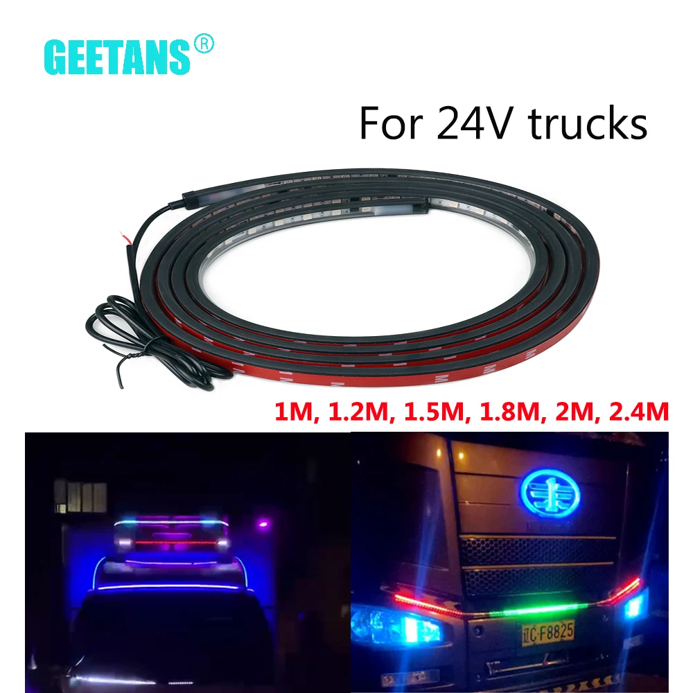 Лента светодиодная для грузовика, 1-2,4 м, RGB-подсветка, мигает, крыша, бампер, дверь, украшение, прицеп, фургон, аксессуары 24 В, 7 цветов
Лента светодиодная для грузовика, 1-2,4 м, RGB-подсветка, мигает, крыша, бампер, дверь, украшение, прицеп, фургон, аксессуары 24 В, 7 цветов