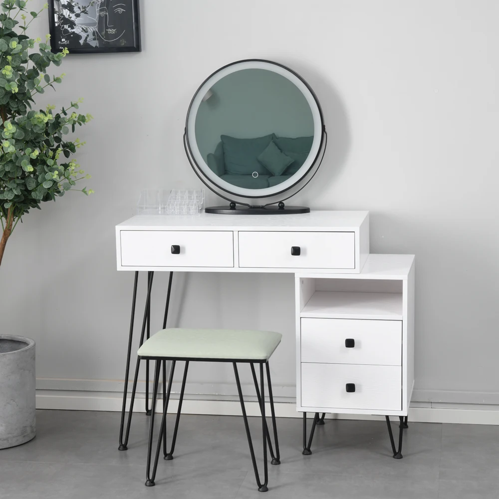 Bedroom Iron Dresser Solid Wood Makeup Desk Storage Cabinet Girls Multifunctional Dressers Dressing Table and Chairs
Bedroom Iron Dresser Solid Wood Makeup Desk Storage Cabinet Girls Multifunctional Dressers Dressing Table and Chairs