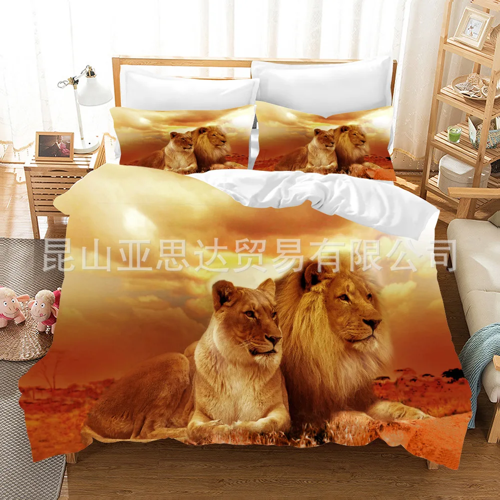 bed three-piece set home textile set lion set thickened twill king size bedding set bedding set
bed three-piece set home textile set lion set thickened twill king size bedding set bedding set