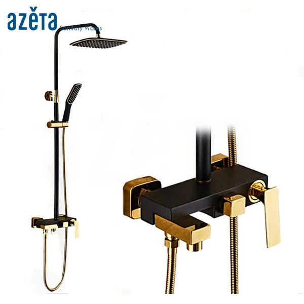 New Fashion Luxury Royal Hotel Black Gold Wall Mount Rain Bath Shower Faucet Bathroom Muslim Shower Set
New Fashion Luxury Royal Hotel Black Gold Wall Mount Rain Bath Shower Faucet Bathroom Muslim Shower Set
