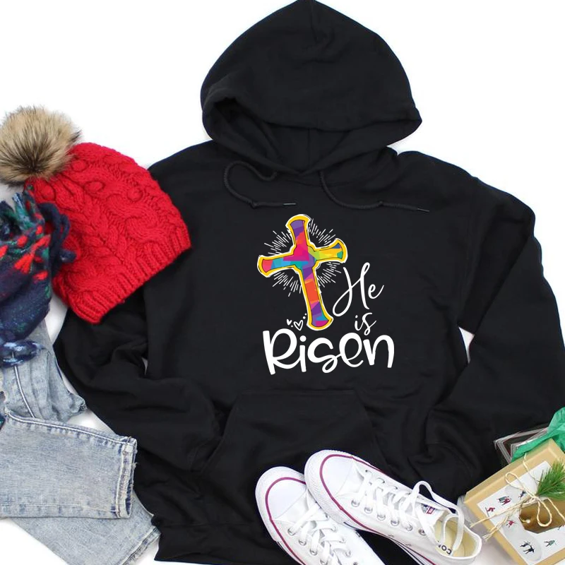 He Is Risen Be The Light Religious Hoodies Women Harajuku Vintage Black Hoody Streetwear Korean Larg Size Top Pink Dropshipping
He Is Risen Be The Light Religious Hoodies Women Harajuku Vintage Black Hoody Streetwear Korean Larg Size Top Pink Dropshipping