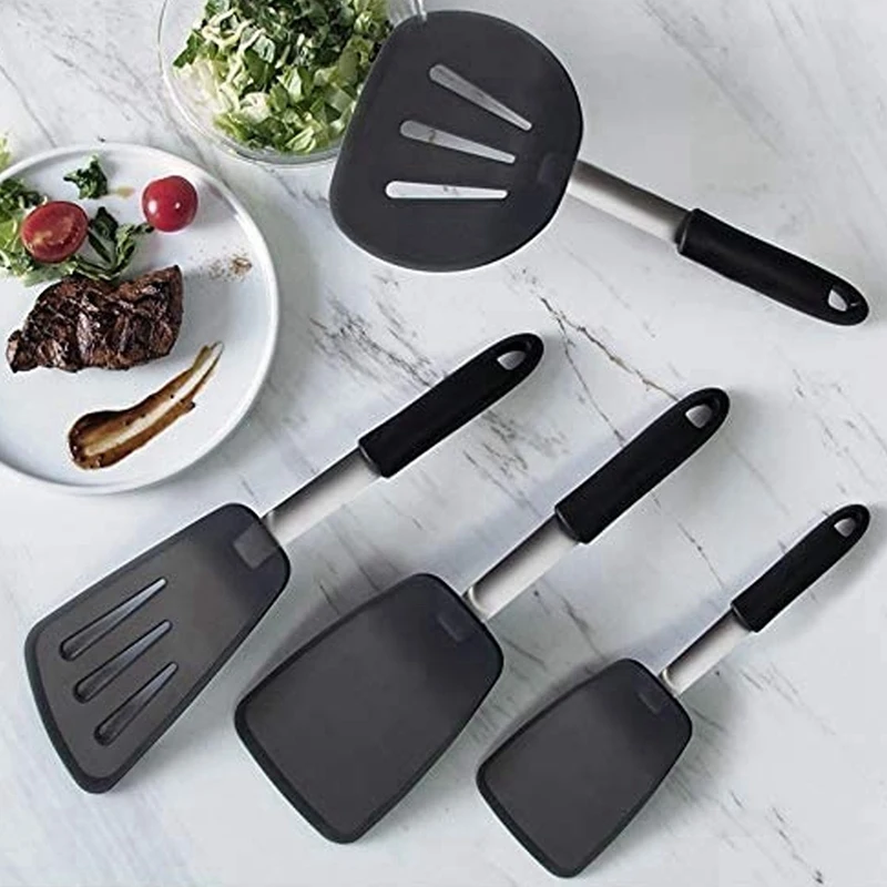 New-Silicone Spatula Resistant BPA Free Spatulas Set for Non Stick Cookware, 4PCS
New-Silicone Spatula Resistant BPA Free Spatulas Set for Non Stick Cookware, 4PCS