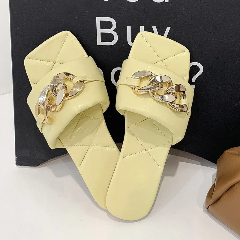 2021 Women's Square Toe Slippers Ladies Fashion candy color Slipper Women Solid Casual Flats Chain Shoe Female Platform Footwear
2021 Women's Square Toe Slippers Ladies Fashion candy color Slipper Women Solid Casual Flats Chain Shoe Female Platform Footwear