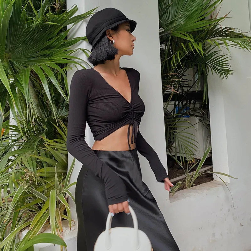 Spring Sweater Pullover Women Sexy Knitwea Streetwear Drawstring Short Coat Fashion Chic V-neck Knit Slim Vetement Pull Femme
Spring Sweater Pullover Women Sexy Knitwea Streetwear Drawstring Short Coat Fashion Chic V-neck Knit Slim Vetement Pull Femme