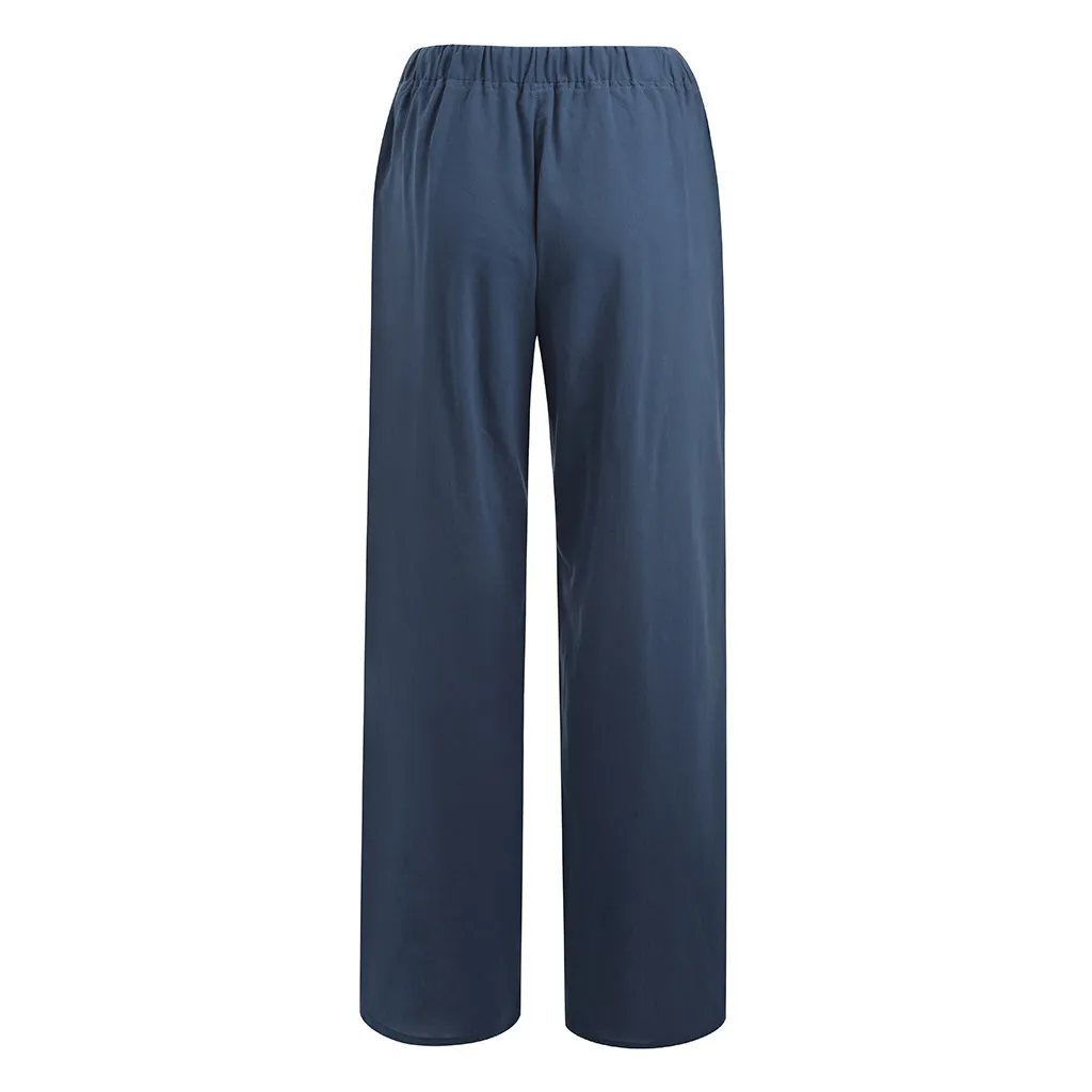 Women Loose Trousers Summer Sport Yoga Casual Solid Cotton Linen Drawstring Elastic Waist Long Wide Leg Female Joggers Pants #45
Women Loose Trousers Summer Sport Yoga Casual Solid Cotton Linen Drawstring Elastic Waist Long Wide Leg Female Joggers Pants #45