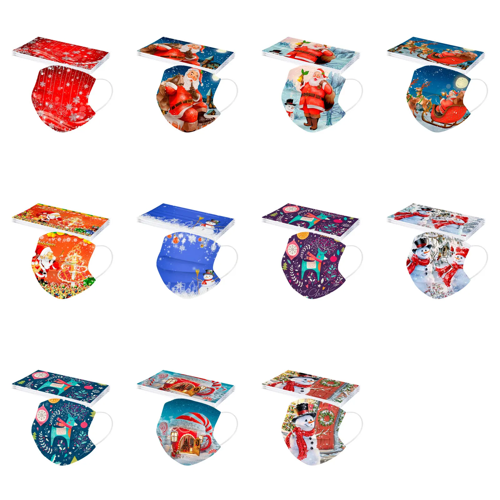 10 шт., одноразовые маски для лица с принтом Санта Клауса
10 шт., одноразовые маски для лица с принтом Санта Клауса