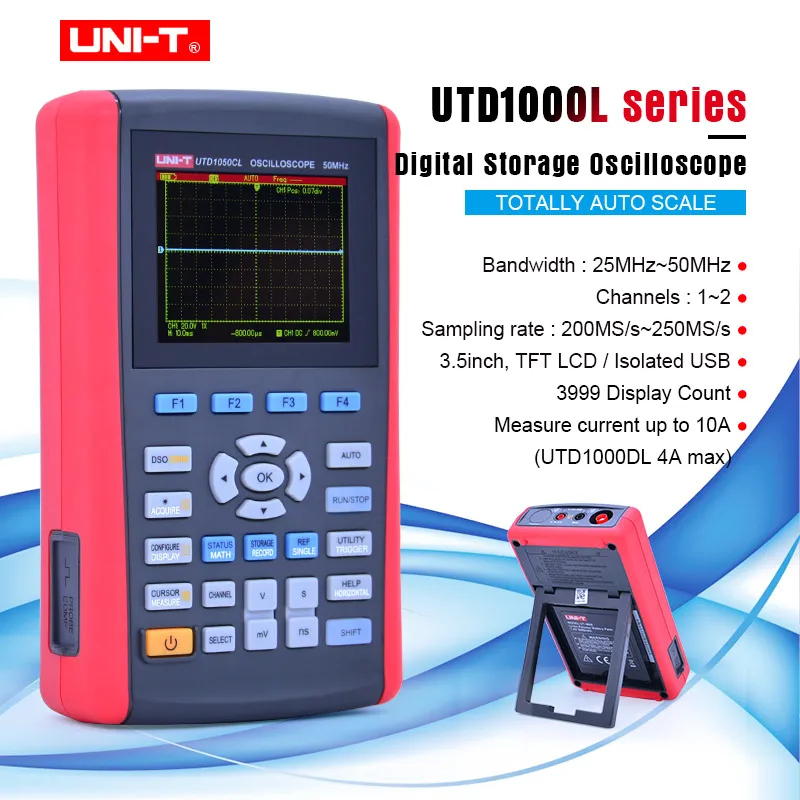 UNI-T портативный цифровой осциллограф с мультиметром USB прибор 25 ~ 50 МГц UTD1025DL/UTD1025CL/UTD1050DL/UTD1050CL
UNI-T портативный цифровой осциллограф с мультиметром USB прибор 25 ~ 50 МГц UTD1025DL/UTD1025CL/UTD1050DL/UTD1050CL